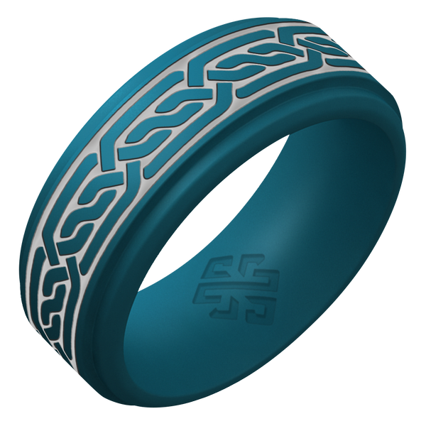 Silver Celtic Knot Silicone Ring on Rise 8mm