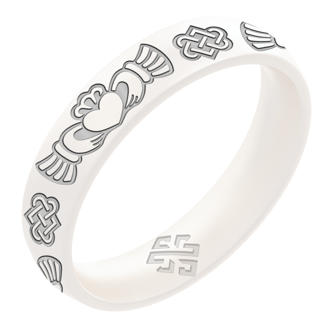Silver Claddagh Silicone Ring on Arc 4mm
