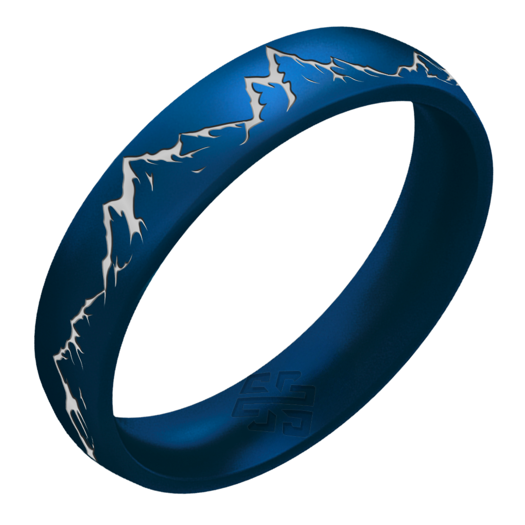 Silver Mountain Silicone Ring on Arc 4mm