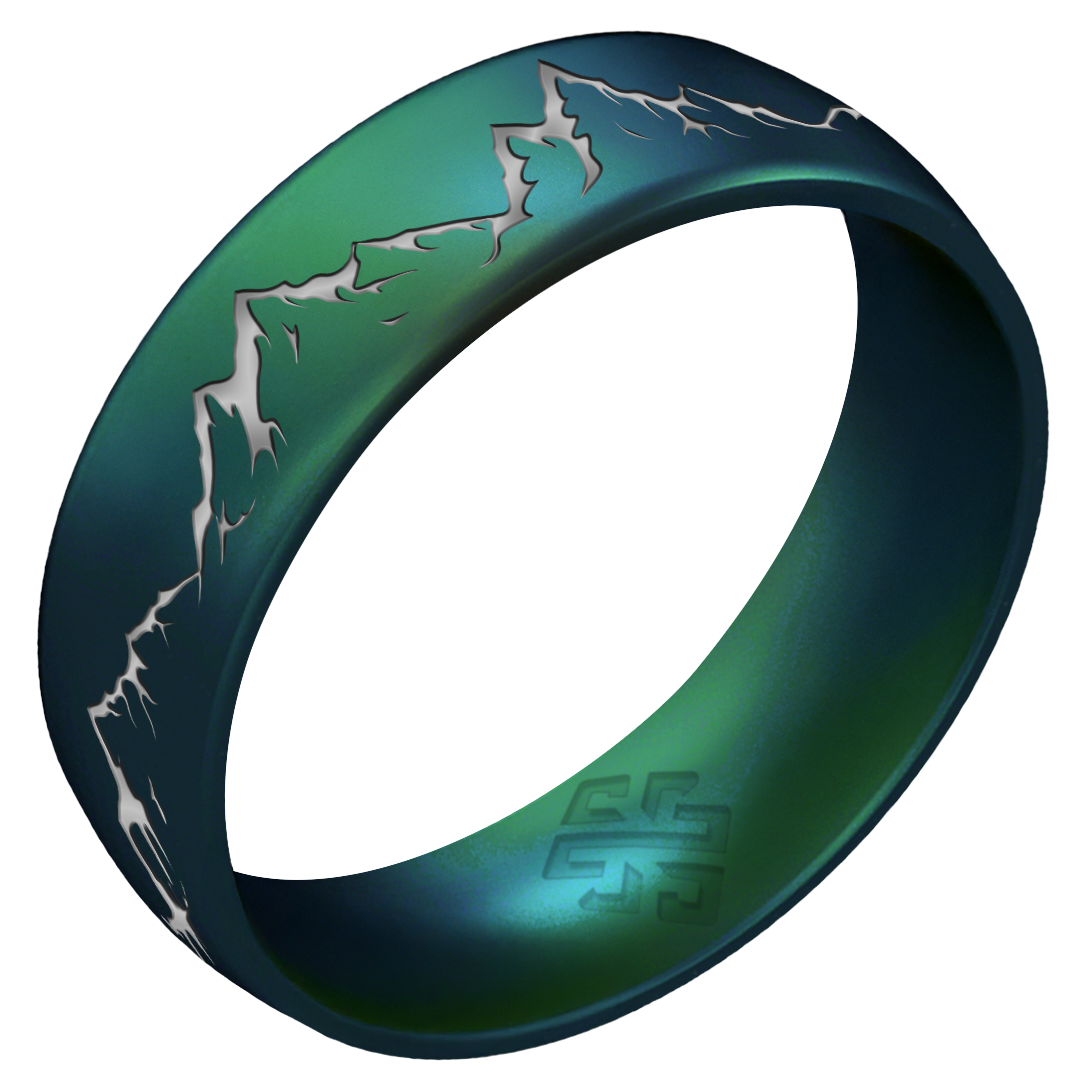 Silver Mountain Silicone Ring on Arc 6mm