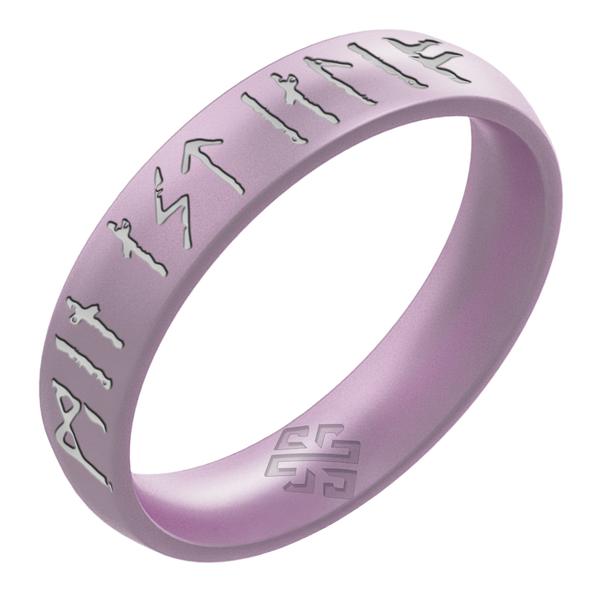 Silver My Love Forever Viking Ring Rune on Arc 4mm