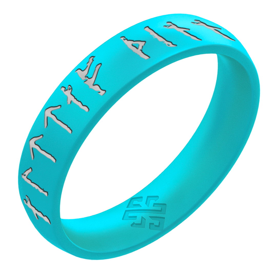 Silver Yours Always Viking Ring Rune on Arc 4mm