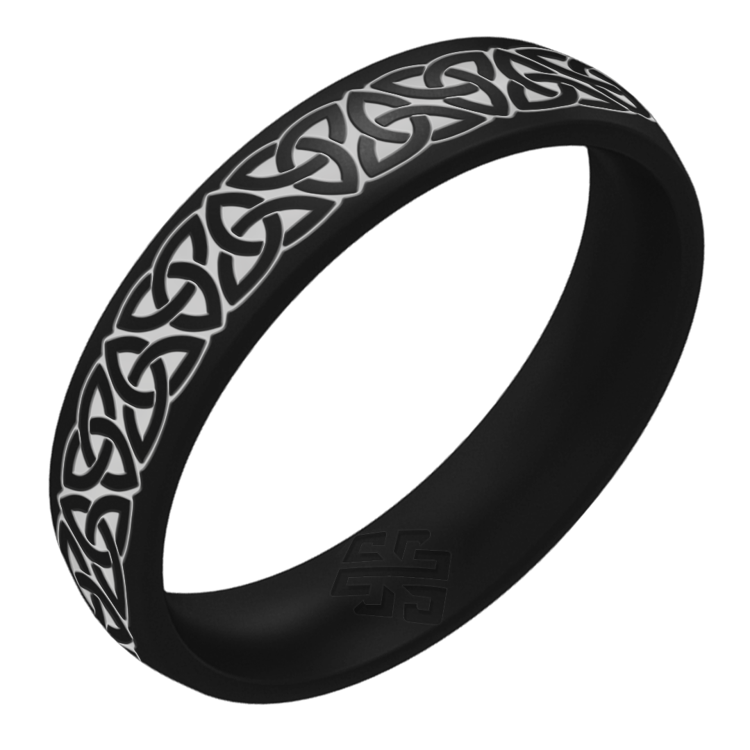 Silver Trinity Silicone Ring on Arc 4mm