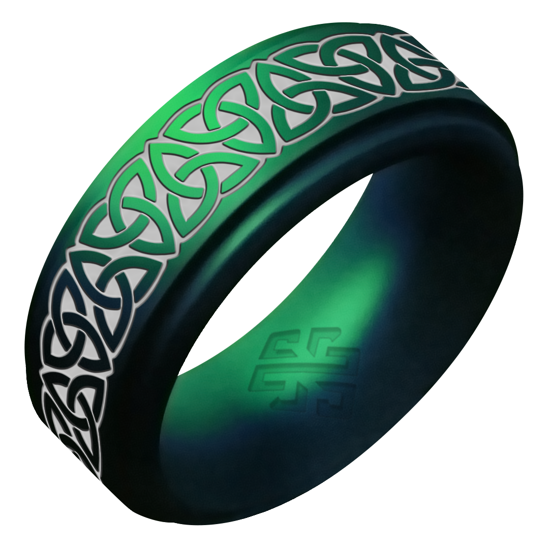 Silver Trinity (Wider Design) Silicone Ring on Rise 8mm