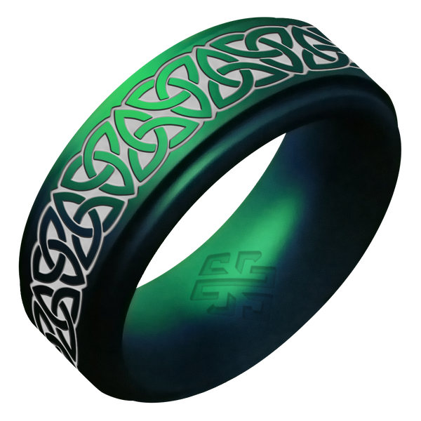 Silver Trinity (Wider Design) Silicone Ring on Rise 8mm
