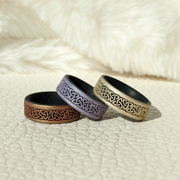 Trinity Band Silicone Ring - Engraved Dual Layer