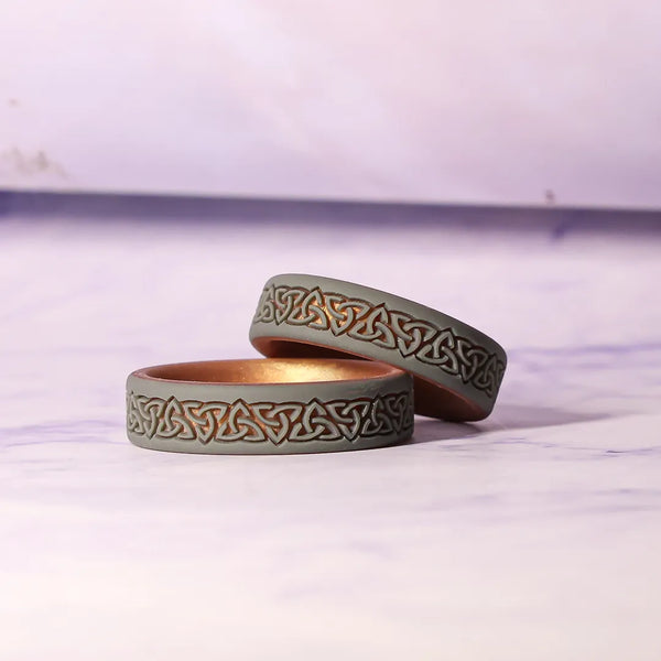 Trinity Silicone Ring on Sage Gold Dual Layer 6mm