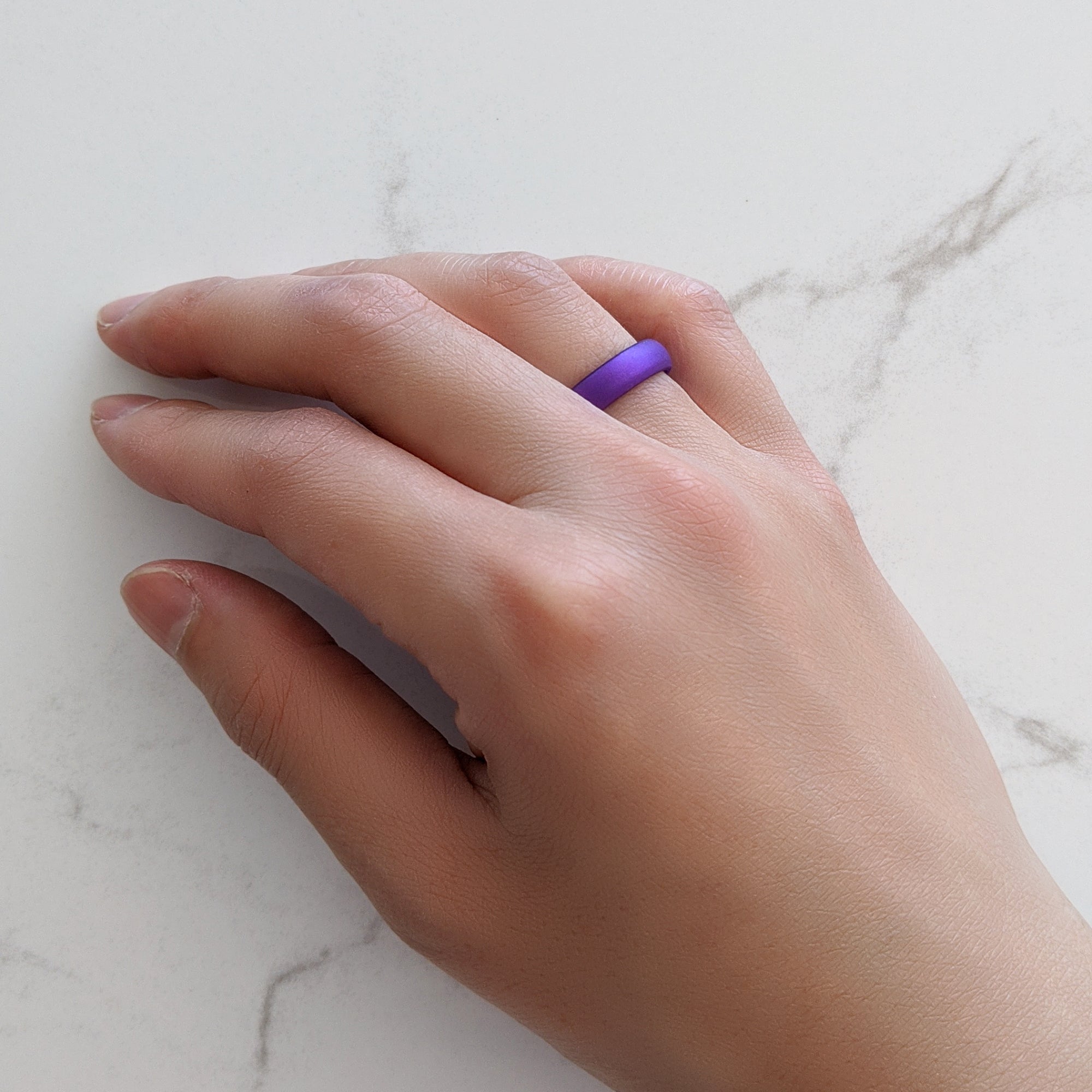 Amethyst Purple Breathable Pearly Silicone Ring for Women - Knot Theory