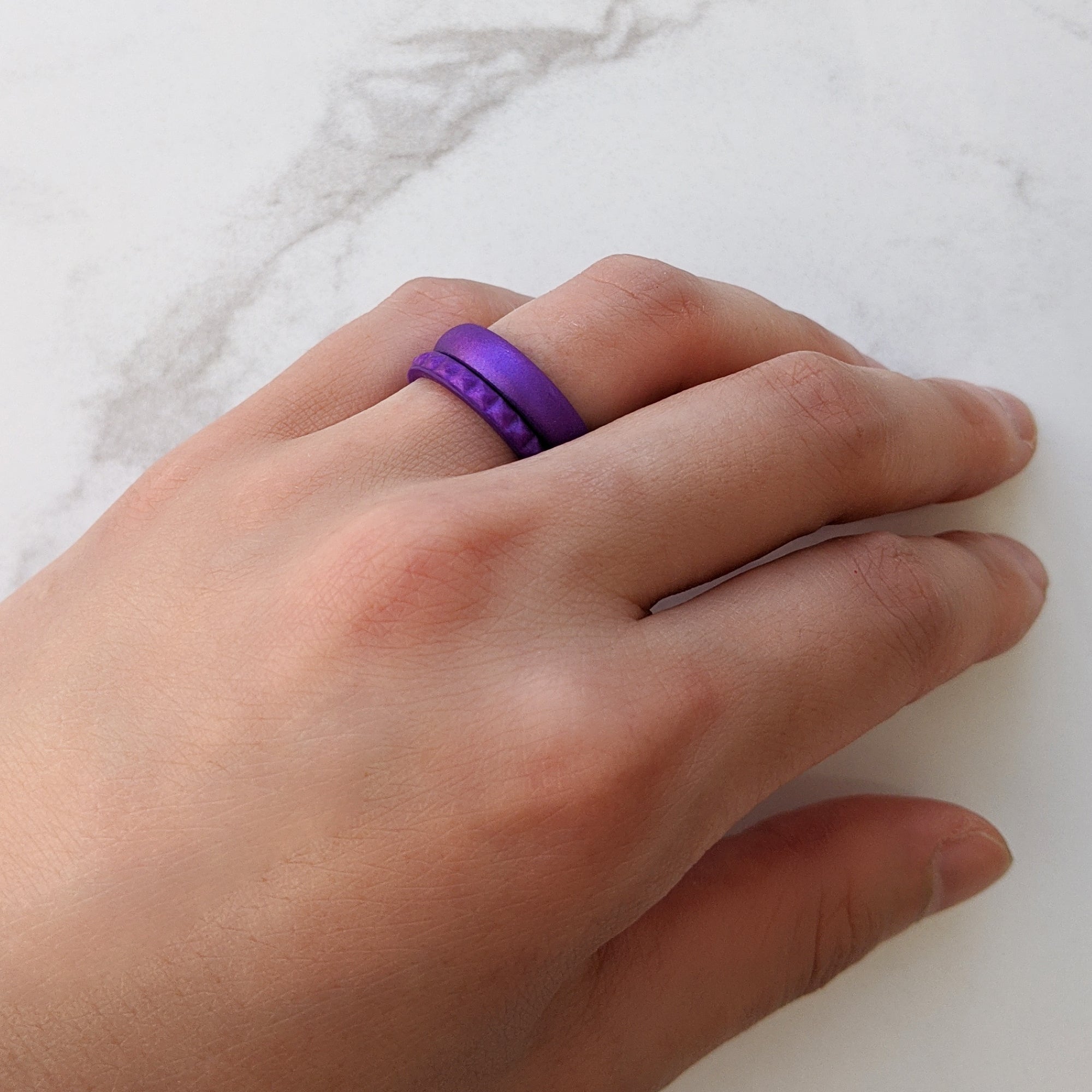 Amethyst Purple Breathable Pearly Silicone Ring for Women - Knot Theory