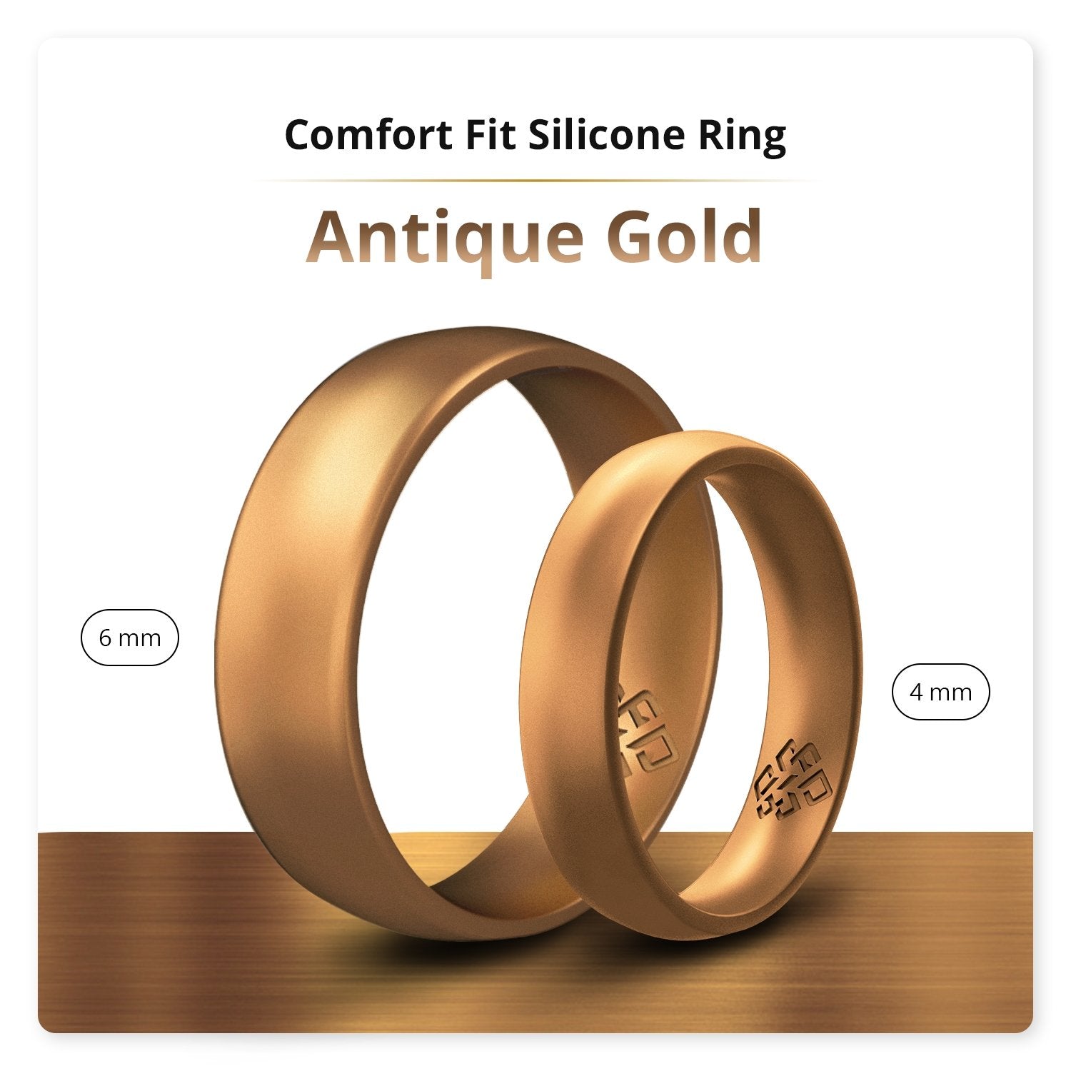 Antique Gold Breathable Silicone Ring For Men and Women - Knot Theory