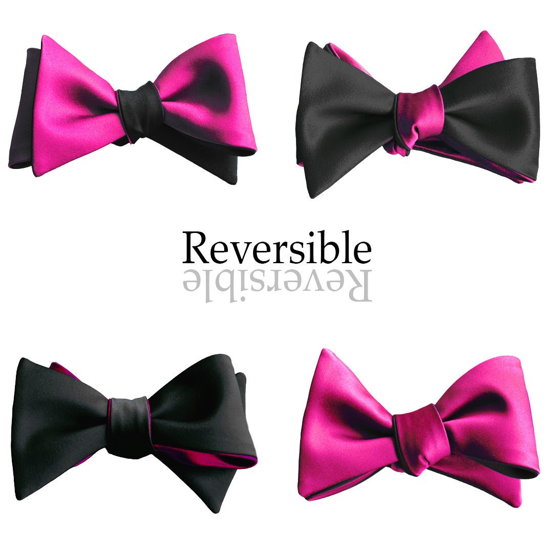 Black & Fuchsia Hot Pink Butterfly Bow Tie - Knot Theory