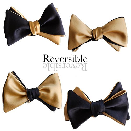 Knot Theory Bow Ties Black and Gold 4-Way Butterfly Self-Tying Bow Tie
