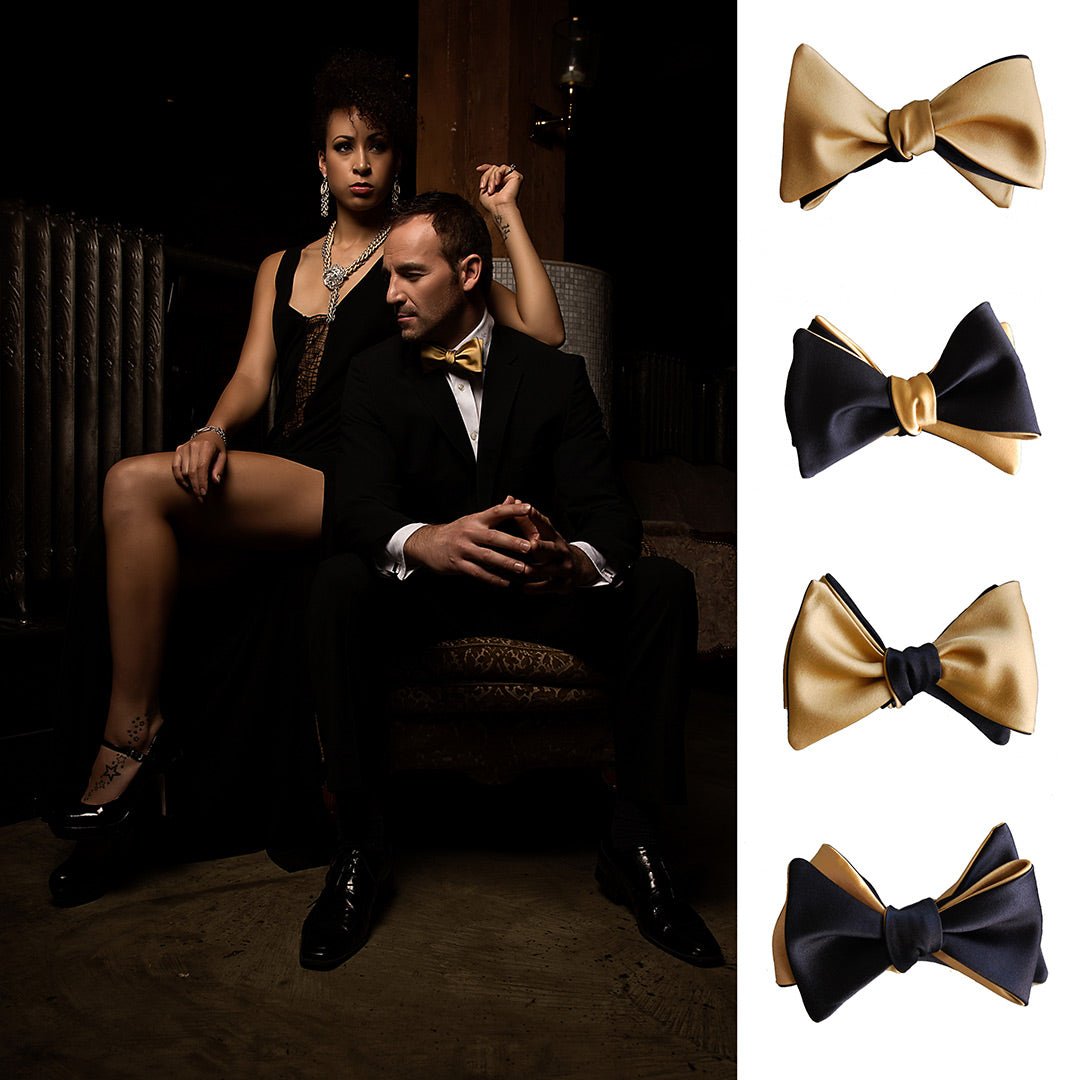 Black & Gold Butterfly Bow Tie - Knot Theory