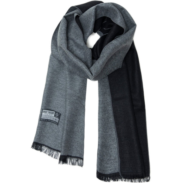 Black Grey Eco Scarf - Softer than Cashmere 100% Silk - Knot Theory