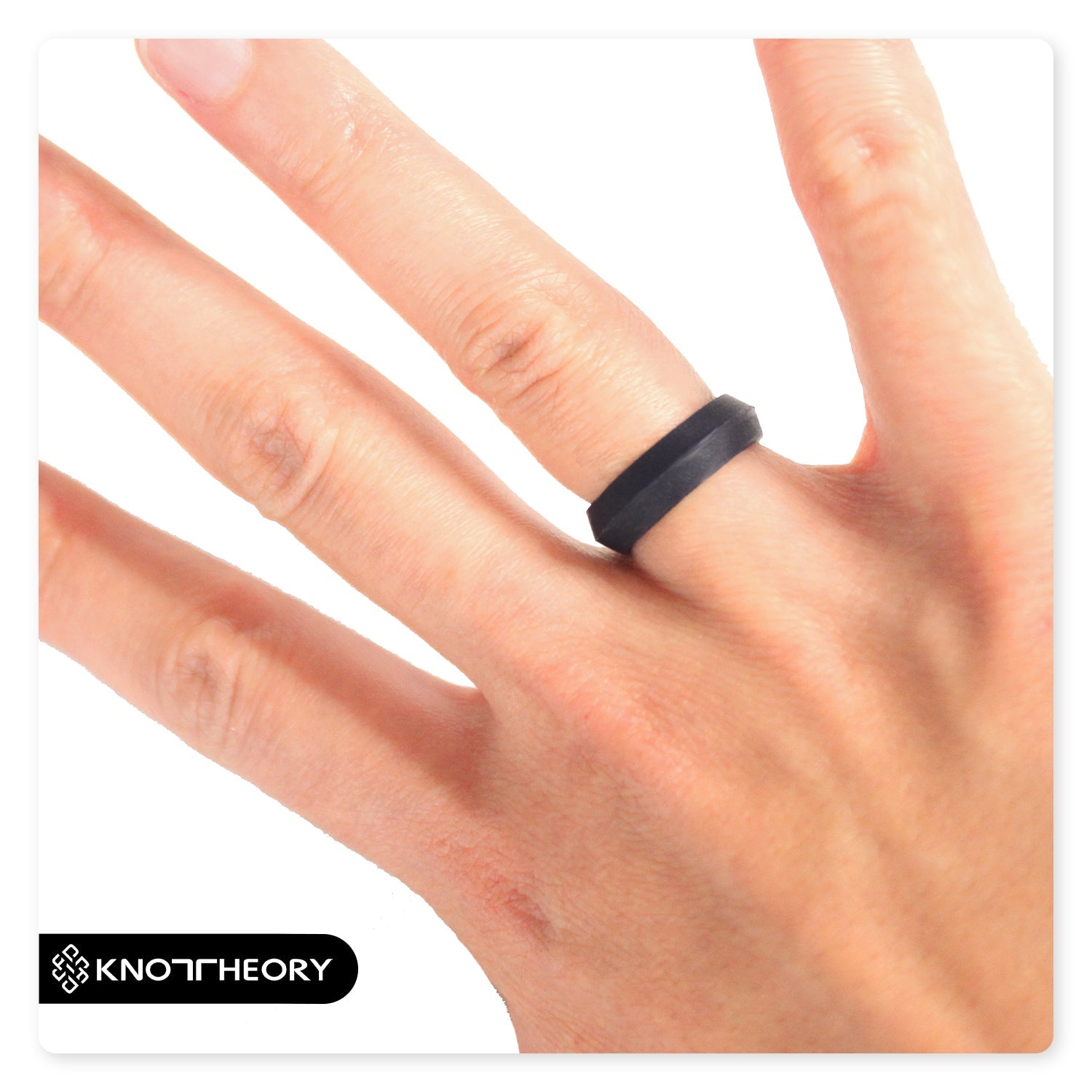 Black K-Edge Silicone Ring For Women - Knot Theory
