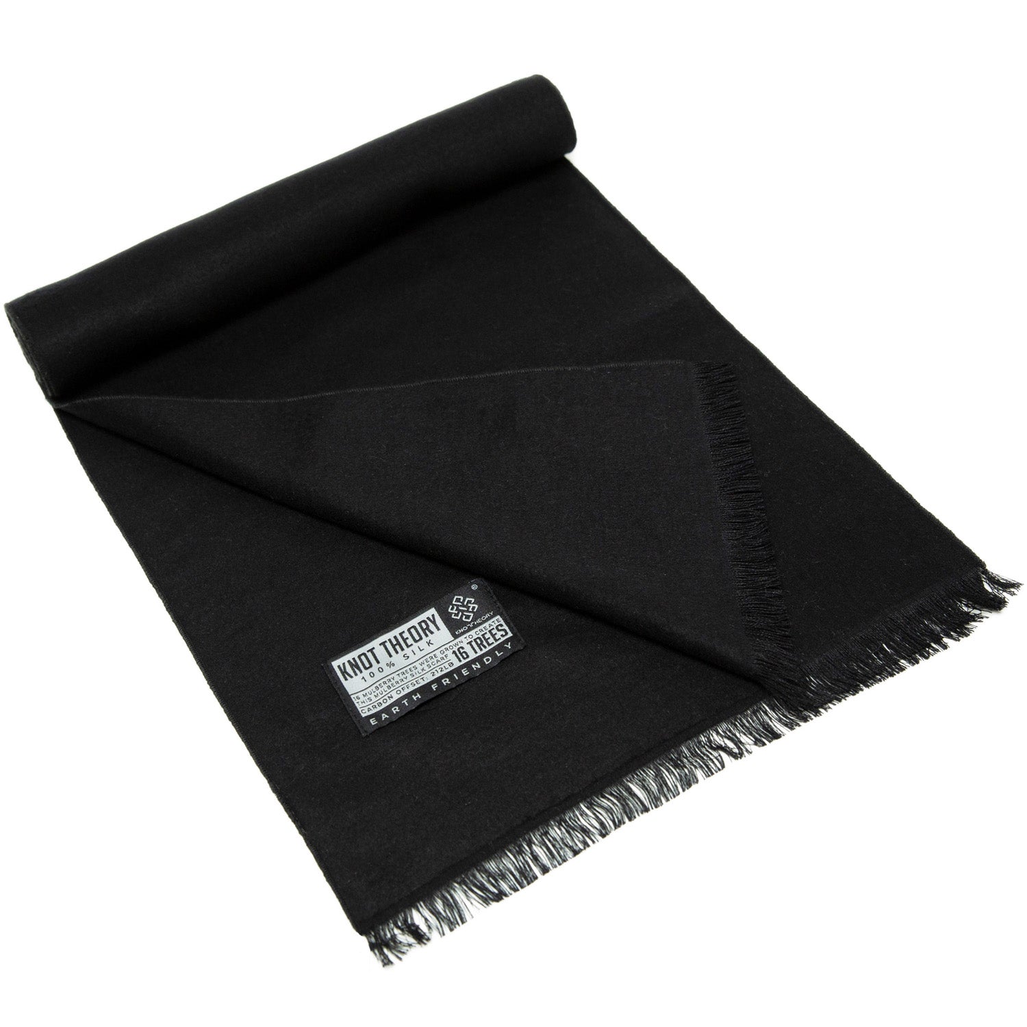 Black Silk Eco Scarf - Softer than Cashmere 100% Silk - Knot Theory