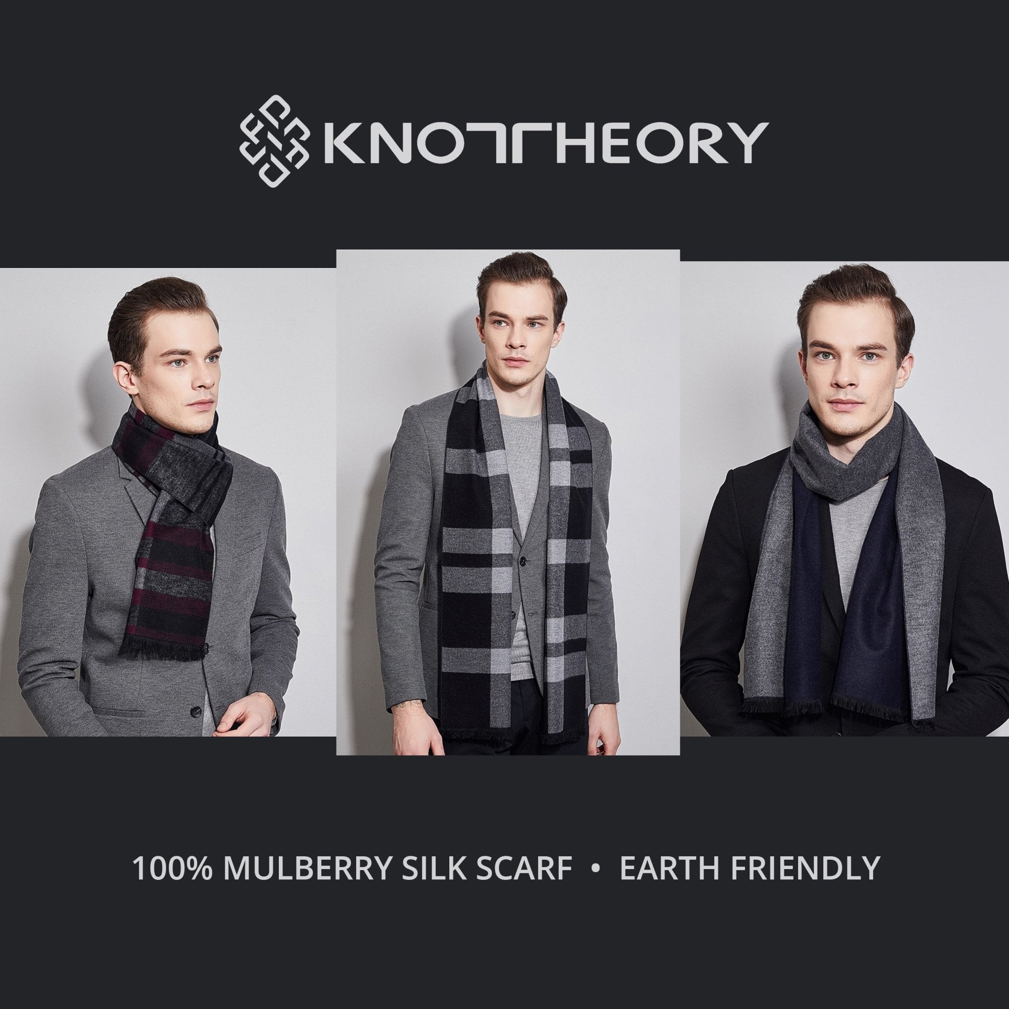 Black Silk Eco Scarf - Softer than Cashmere 100% Silk - Knot Theory