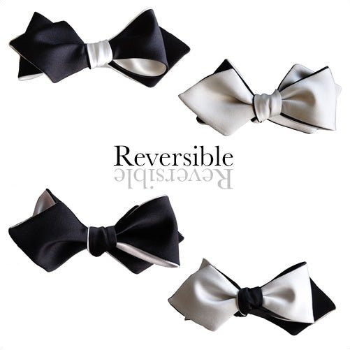 Black White Diamond Point Bow Tie - Knot Theory