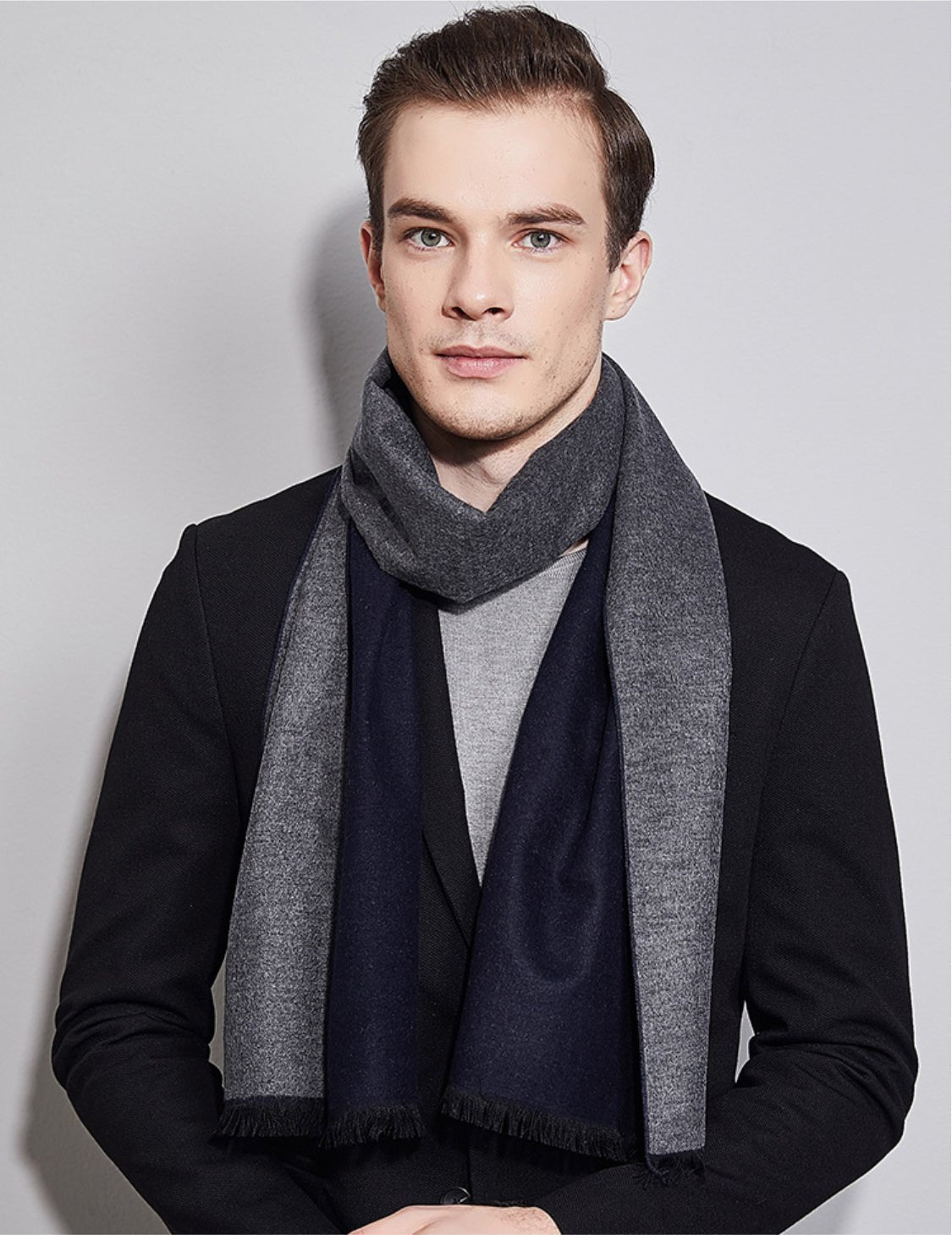 Blue Grey Eco Silk Scarf - Softer than Cashmere 100% Silk - Knot Theory