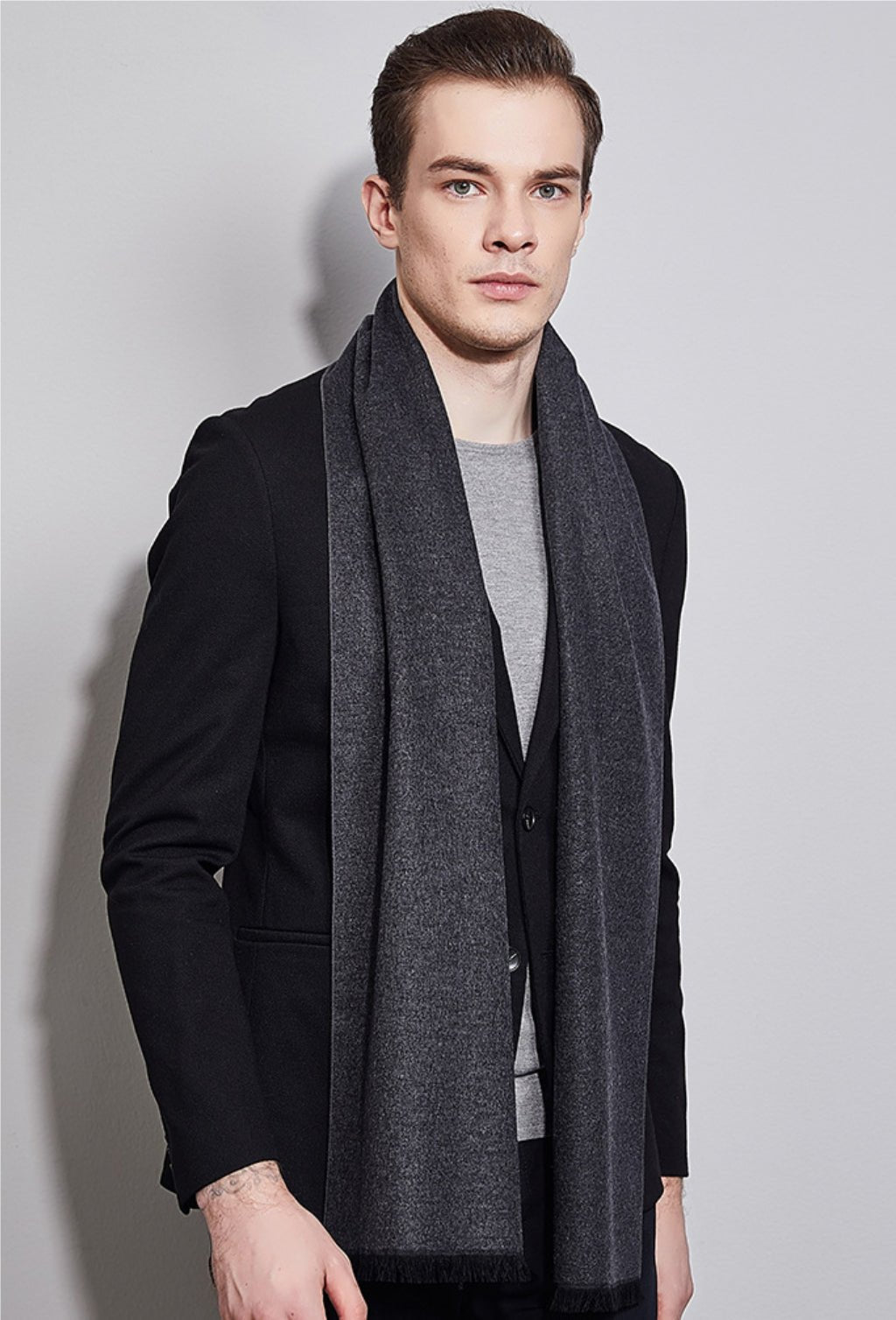Blue Grey Eco Silk Scarf - Softer than Cashmere 100% Silk - Knot Theory