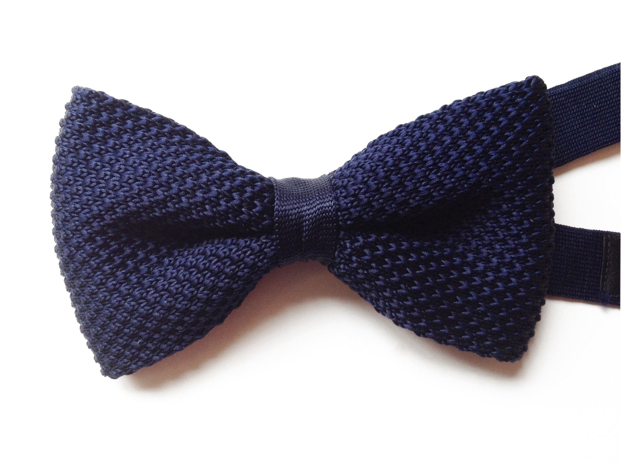 Blue Knit Pre-tied Bow Tie - Knot Theory
