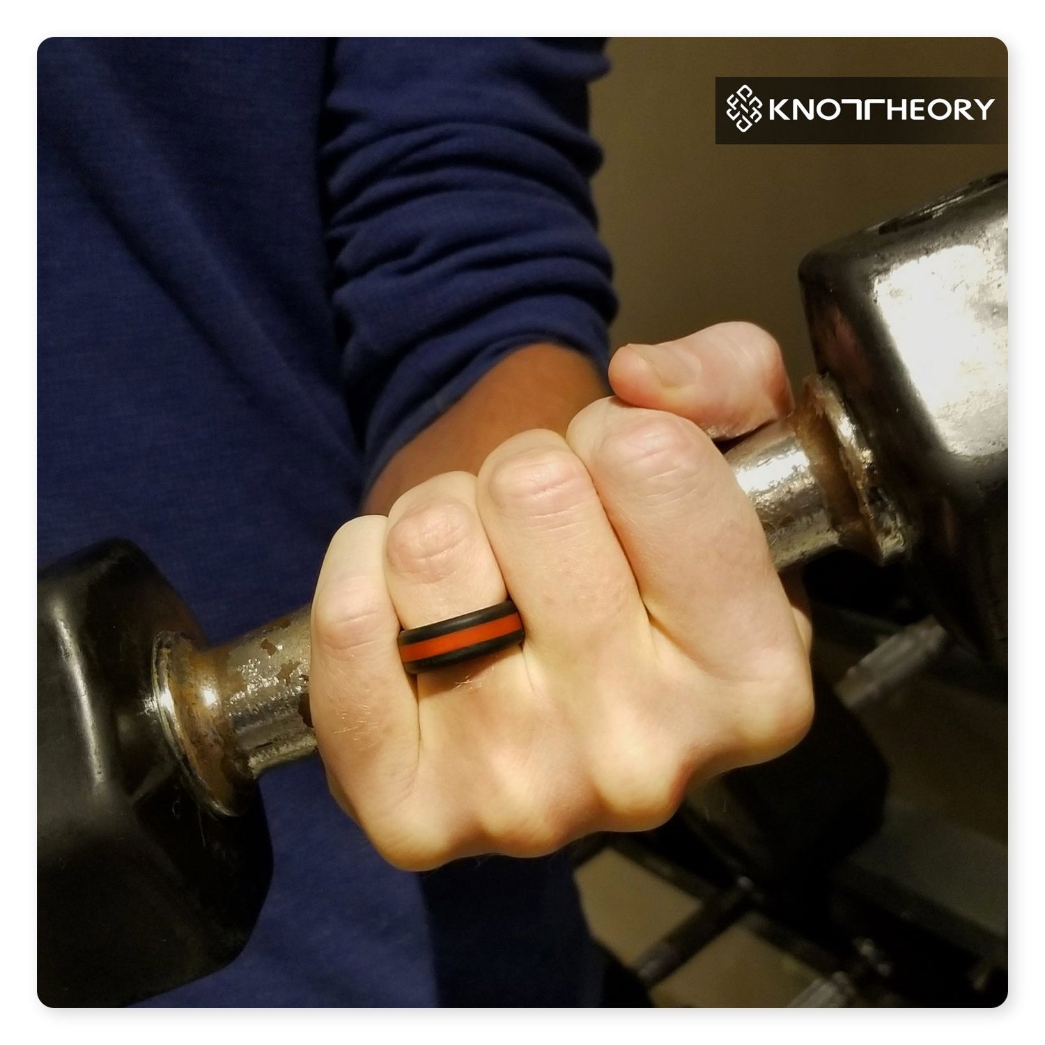 Bright Red Stripe Silicone Ring For Men and Women - Knot Theory