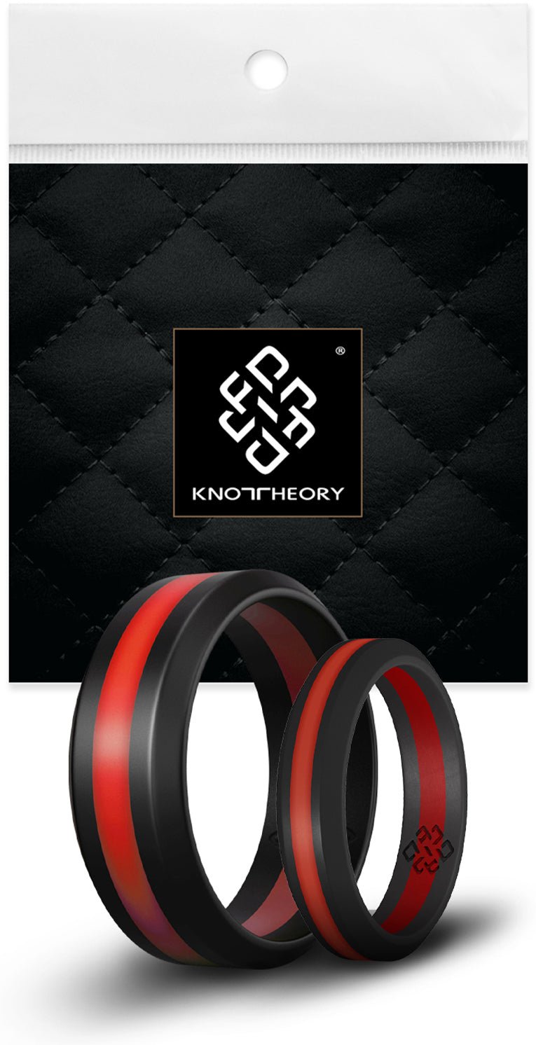 Bright Red Stripe Silicone Ring For Men and Women - Knot Theory