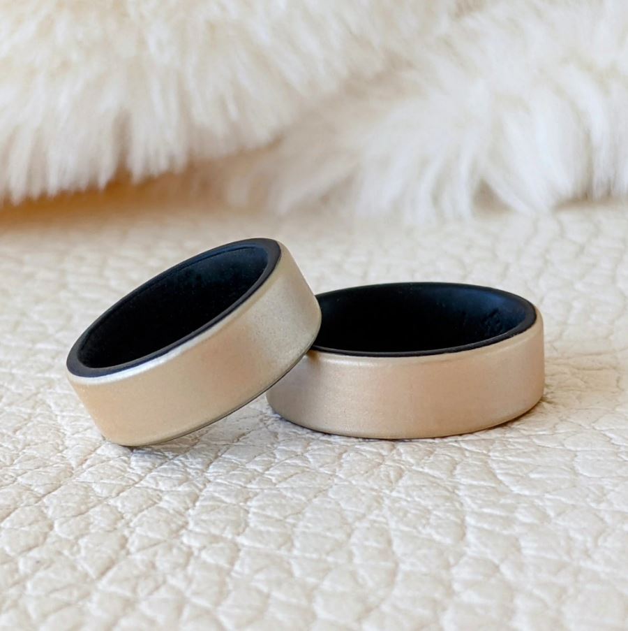 Champagne Gold Dual Layer Breathable Silicone Ring - Knot Theory