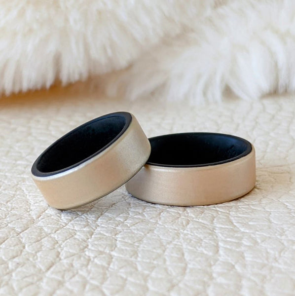 Champagne Gold Dual Layer Breathable Silicone Ring - Knot Theory