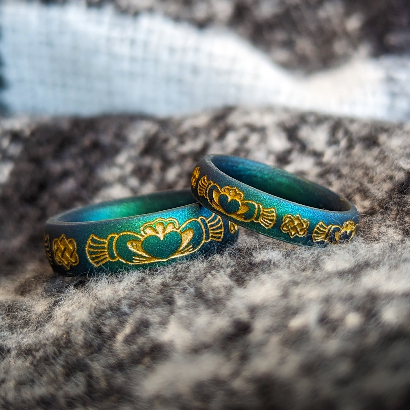 Claddagh Silicone Ring Custom Engraved 4mm or 6mm - Knot Theory