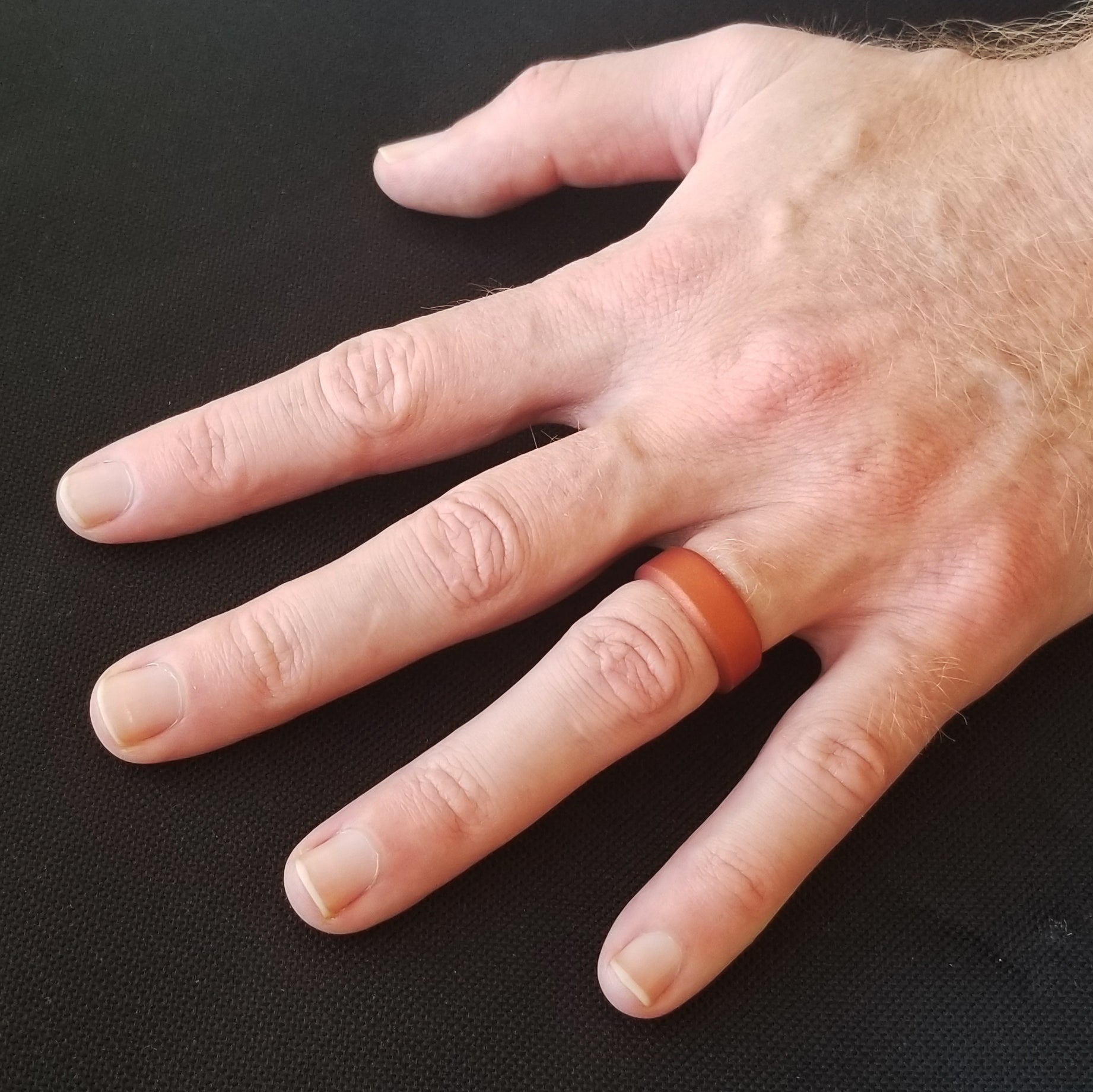 Copper Bevel Edge Breathable Silicone Ring for Men - Knot Theory