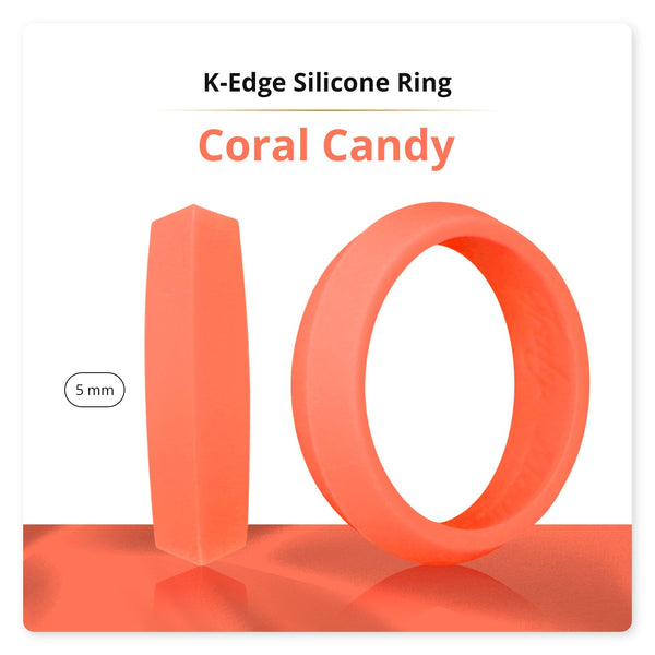 Coral Pink Orange K-Edge Silicone Ring For Women - Knot Theory