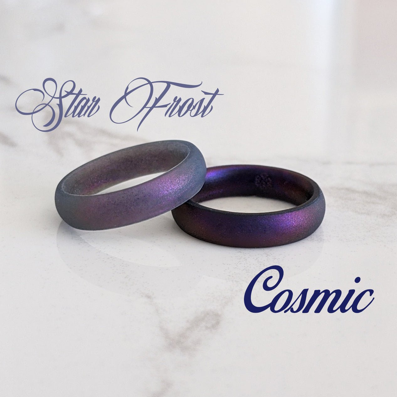 Cosmic Purple Breathable Silicone Ring for Women and Men - Knot Theory