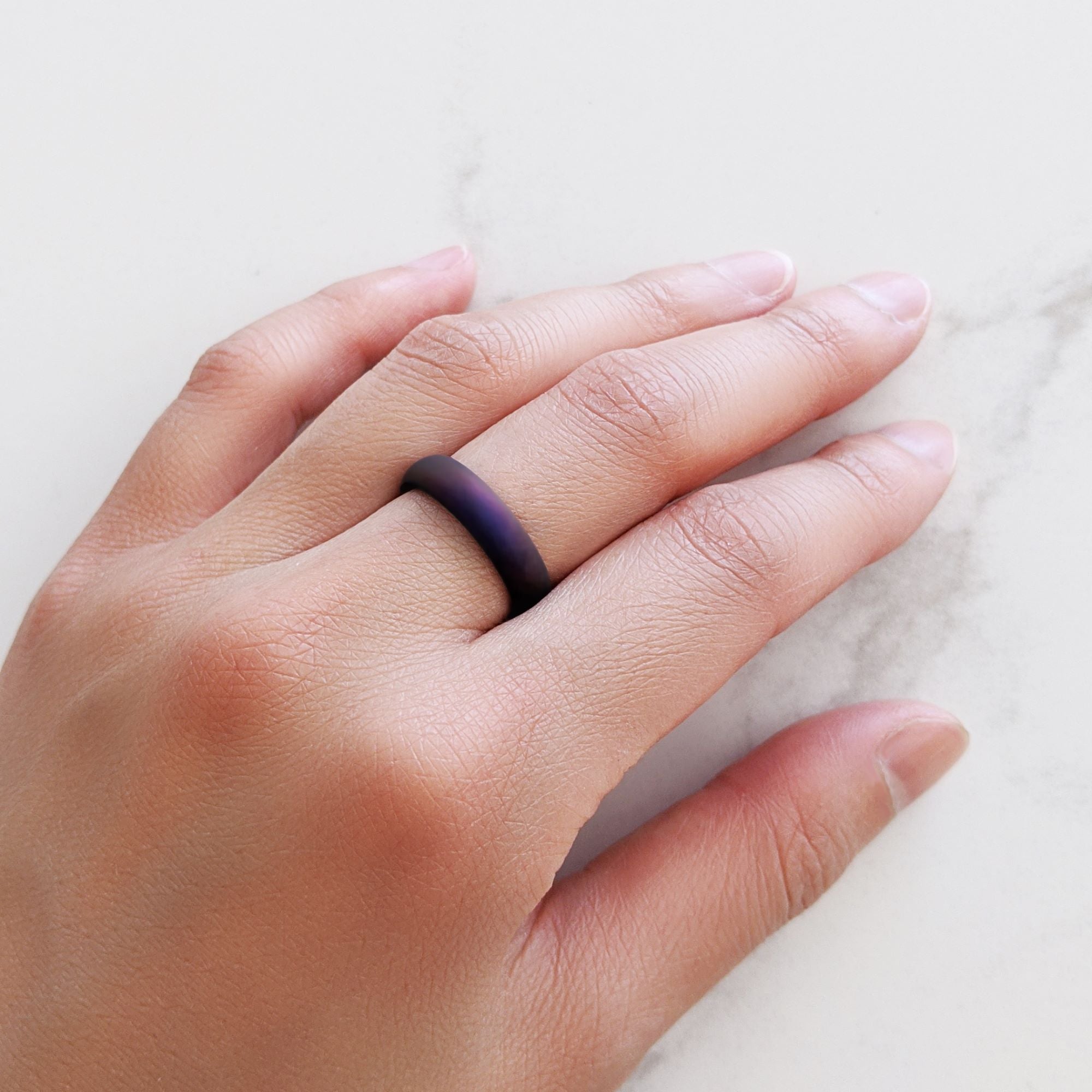 Cosmic Purple Breathable Silicone Ring for Women and Men - Knot Theory