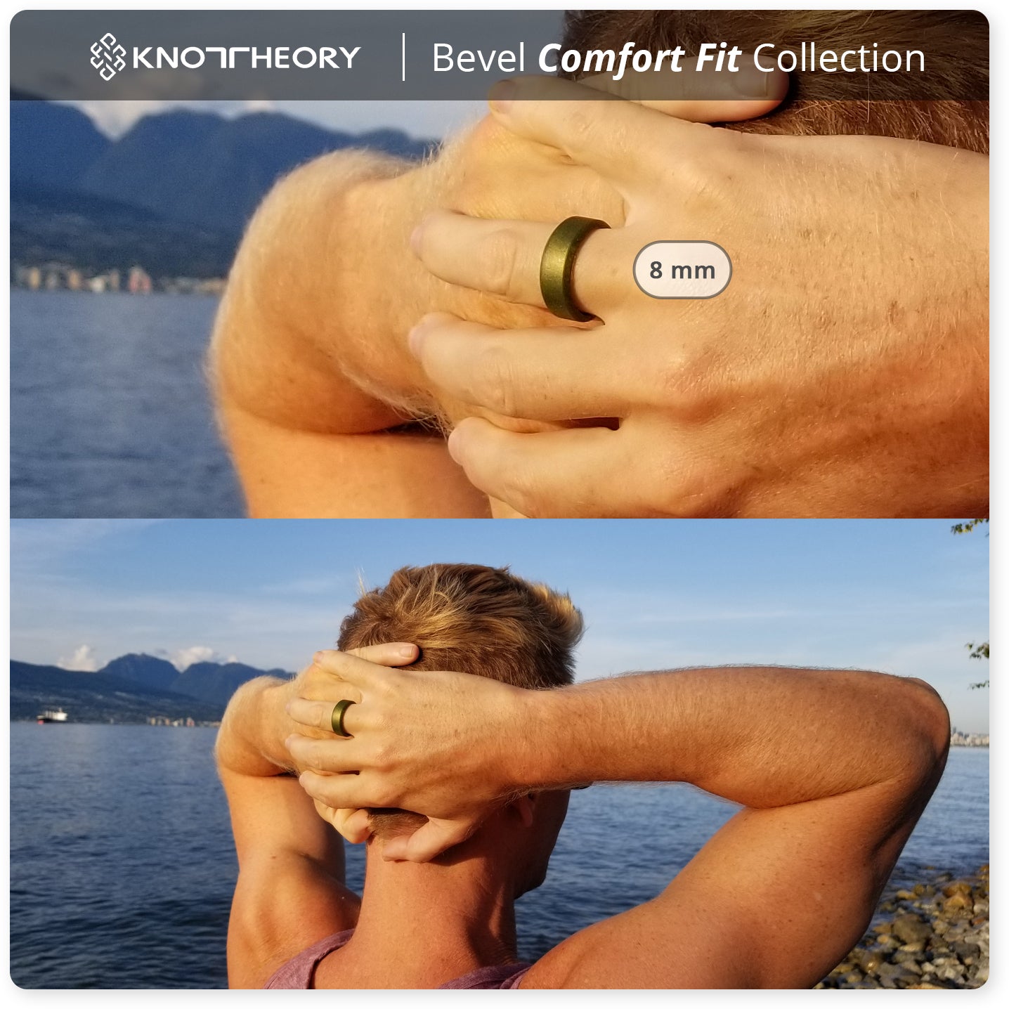 Crocodile Earth Green Bevel Edge Breathable Silicone Ring For Men amd Women - Knot Theory