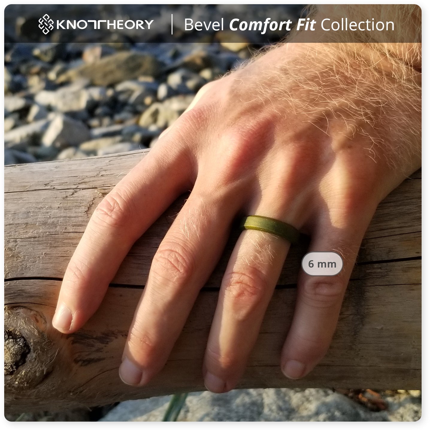 Crocodile Earth Green Bevel Edge Breathable Silicone Ring For Men amd Women - Knot Theory