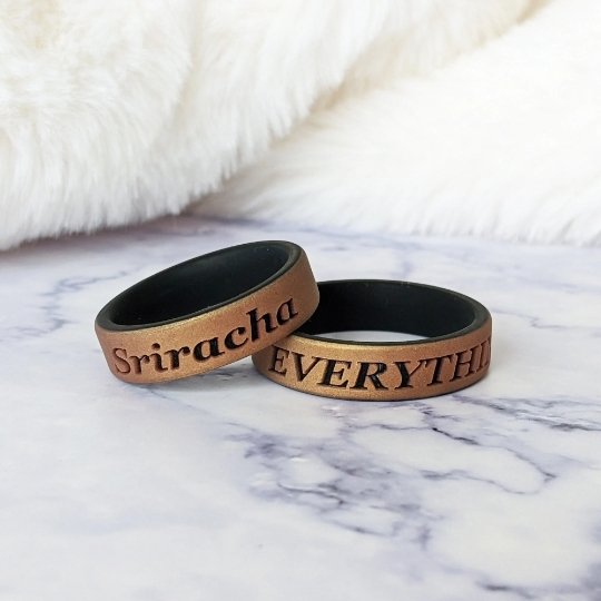 Custom Engraved Dual Layer Silicone Ring - Nicknames and More - Knot Theory