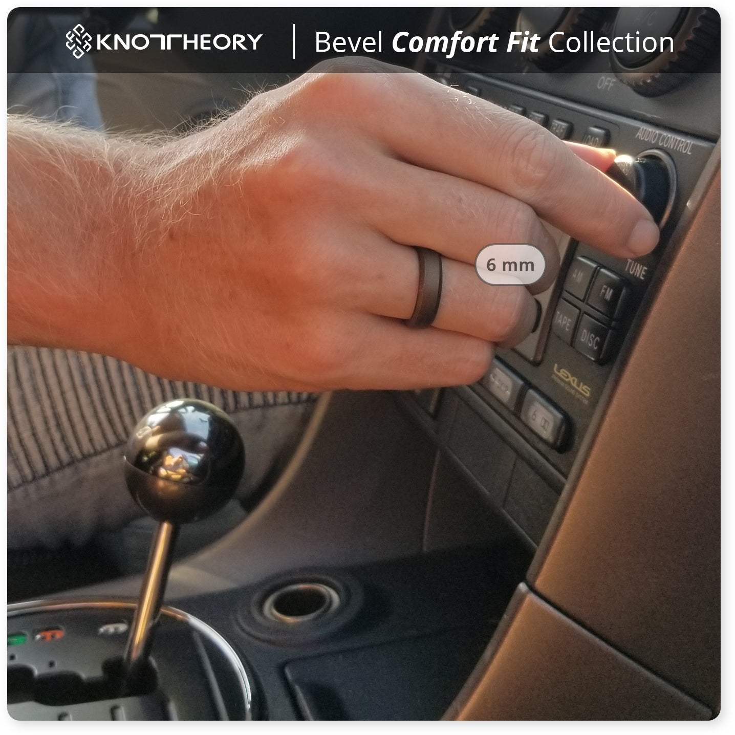 Dark Bronze Bevel Edge Breathable Silicone Ring For Men and Women - Knot Theory