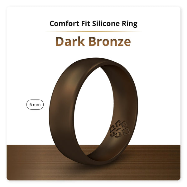 Dark Bronze Breathable Silicone Ring For Men - Knot Theory
