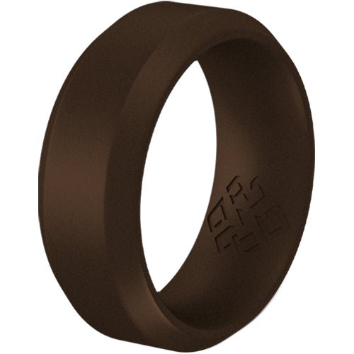Dark Brown Bevel Edge Breathable Silicone Ring for Men - Knot Theory