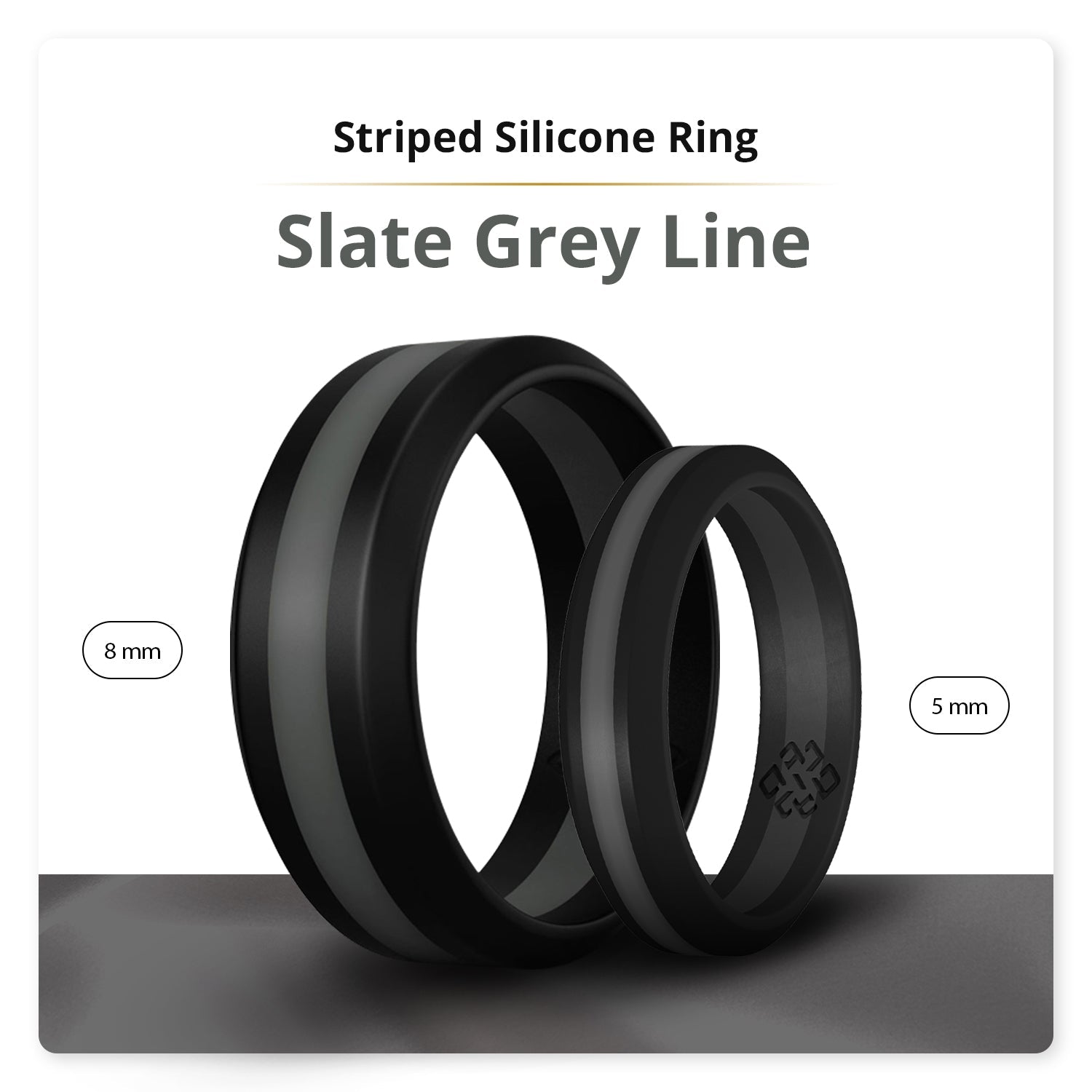 Dark Grey Stripe Silicone Ring For Men and Women - Knot Theory