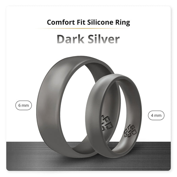 Dark Silver Breathable Silicone Ring For Men and Women - Knot Theory