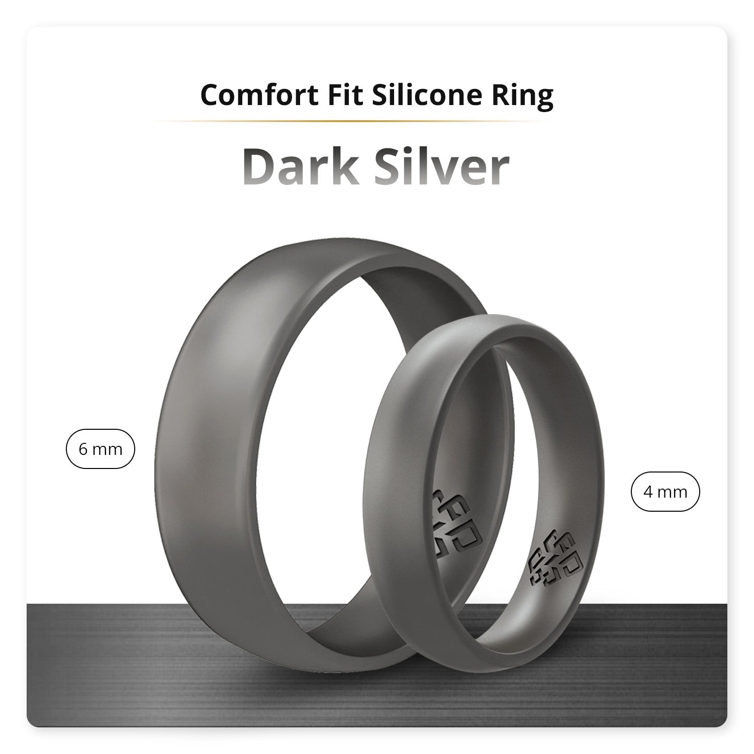 Dark Silver Breathable Silicone Ring For Men and Women | Knot Theory