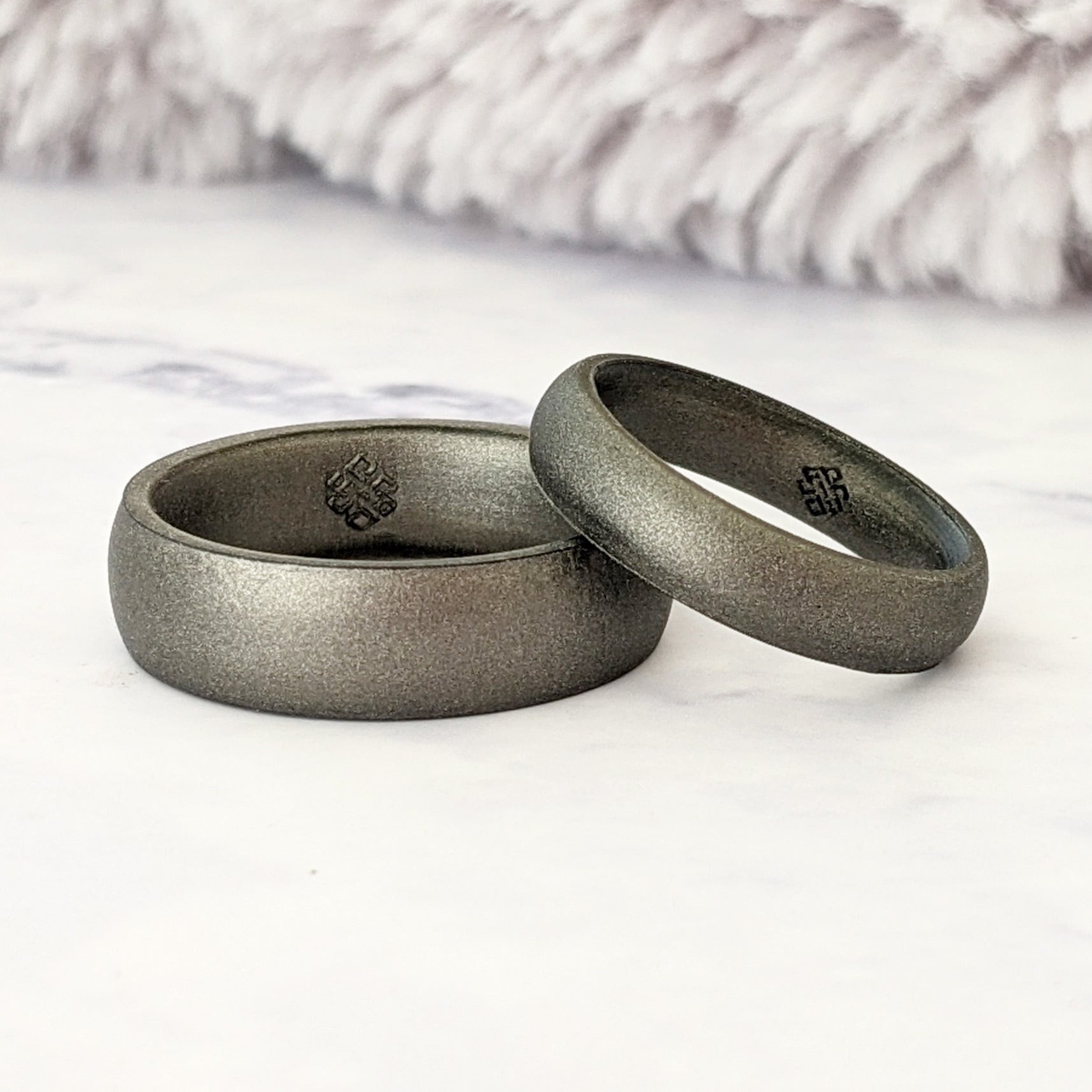 Dark Silver Silicone | Women Theory Knot Breathable Ring For and Men