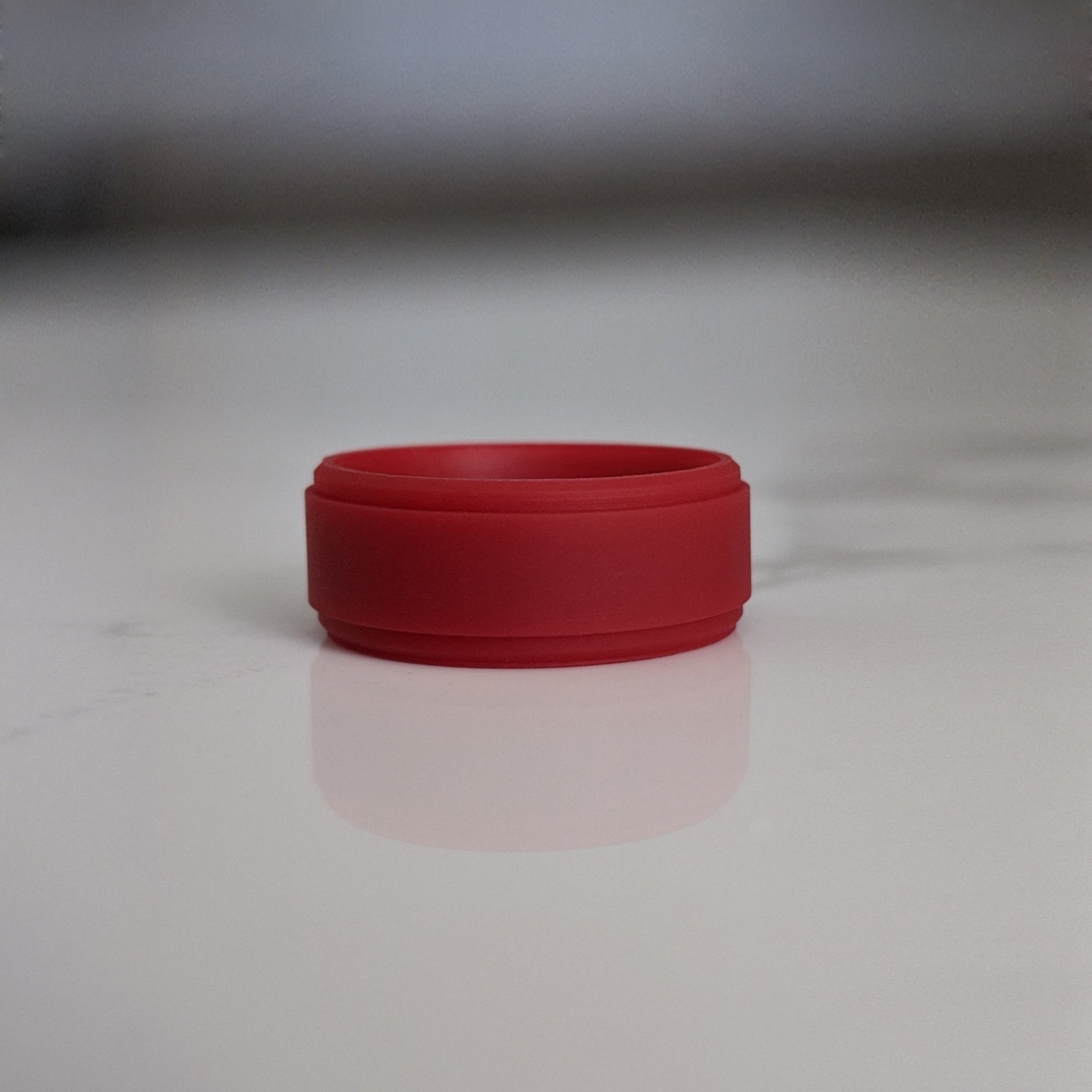 Deep Red Step Edge Breathable Silicone Ring for Men - Knot Theory