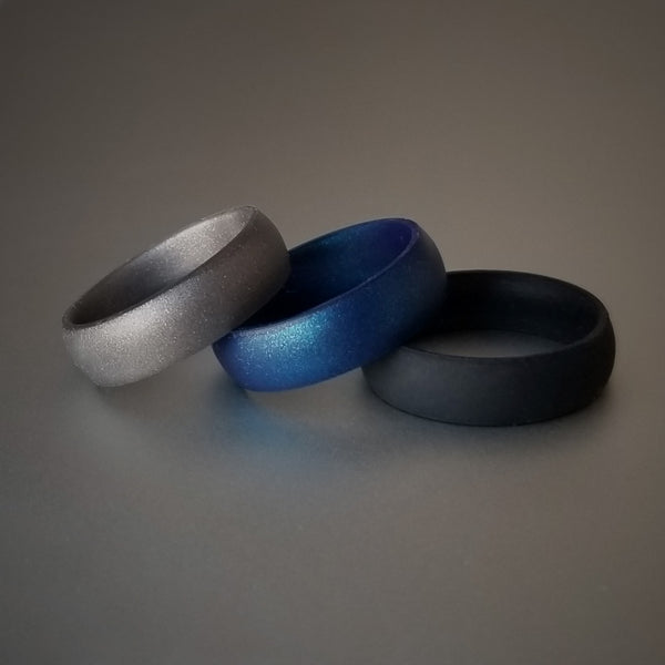 Deep Ocean 3-Pack Breathable Silicone Ring For Men