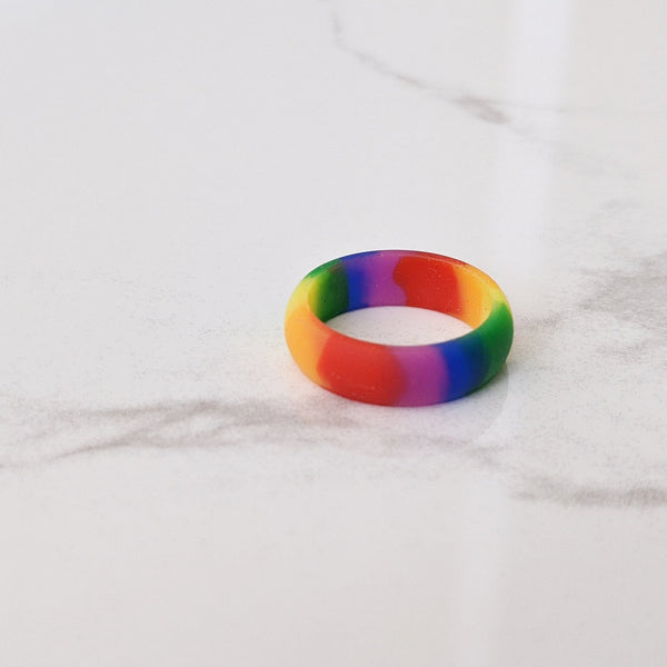 Double Rainbow Breathable Silicone Ring - Knot Theory