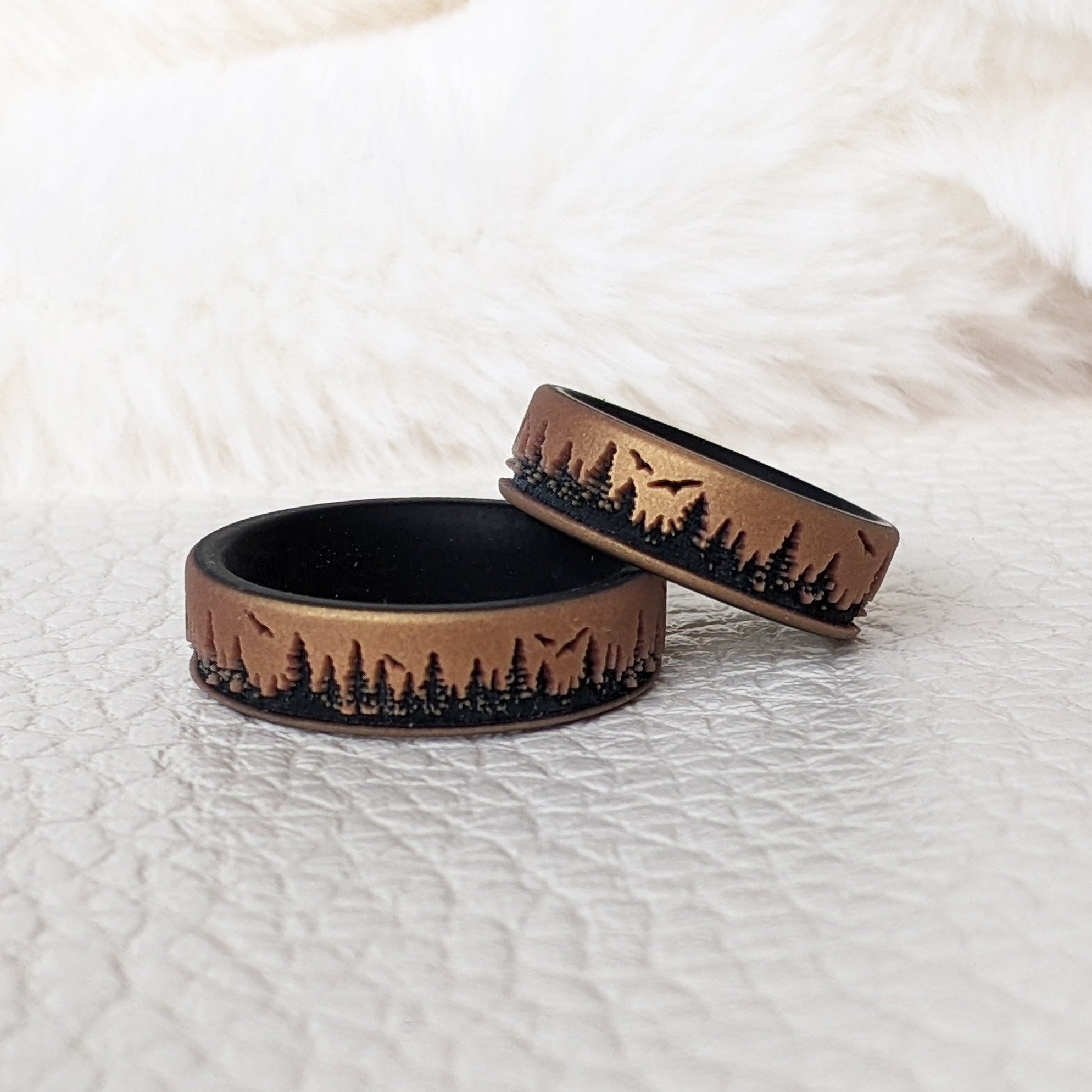 Engraved Forest Silicone Ring - Dual Layer - Knot Theory