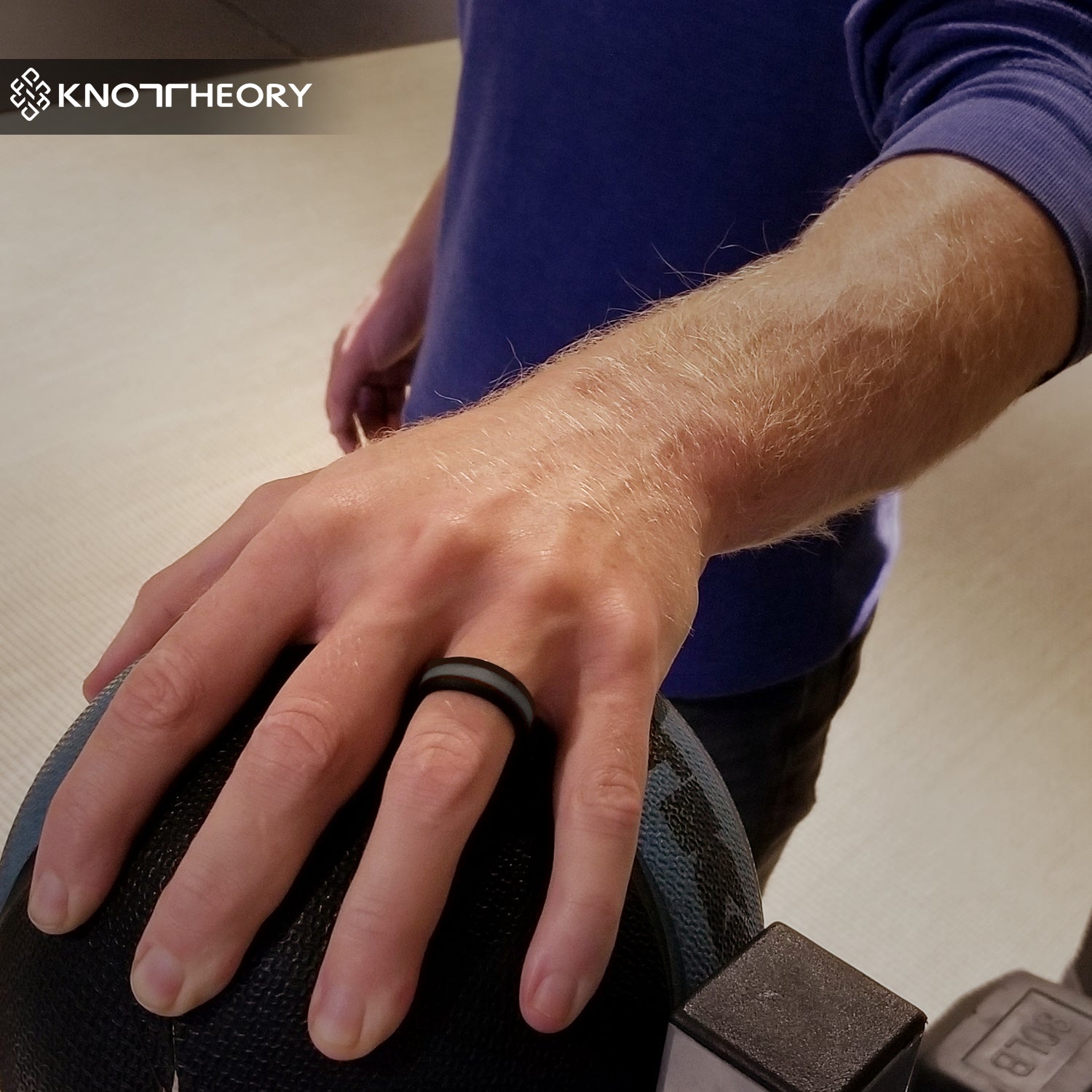 Dark Grey Stripe Silicone Ring For Men and Women