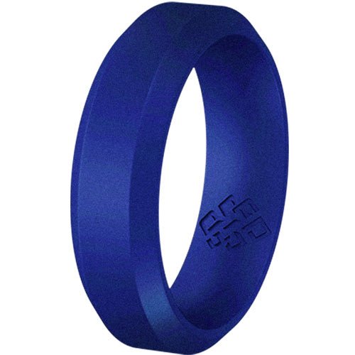 Indigo Dark Purple Bevel Edge Breathable Silicone Ring for For Men - Knot Theory